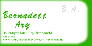 bernadett ary business card